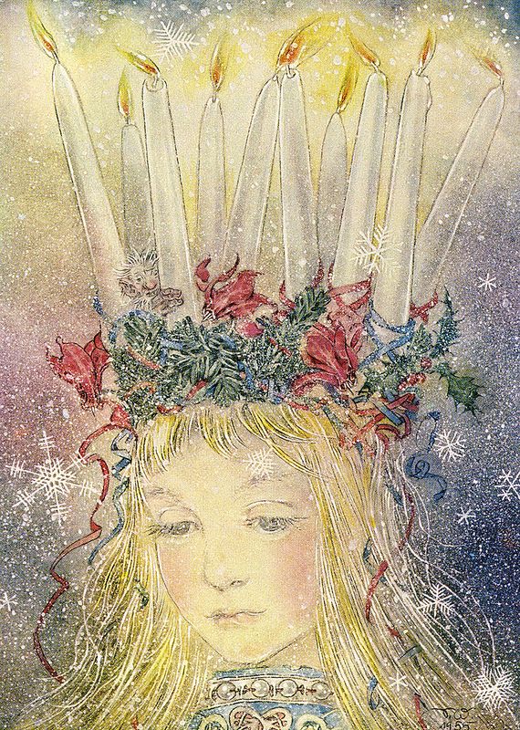santa lucia - candles in her hair