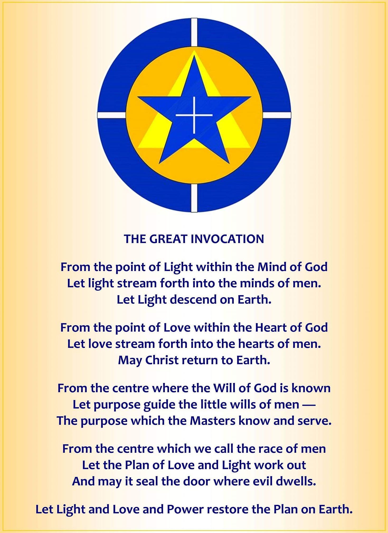 Great Invocation - 5 pointed star