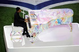 piano at super bowl