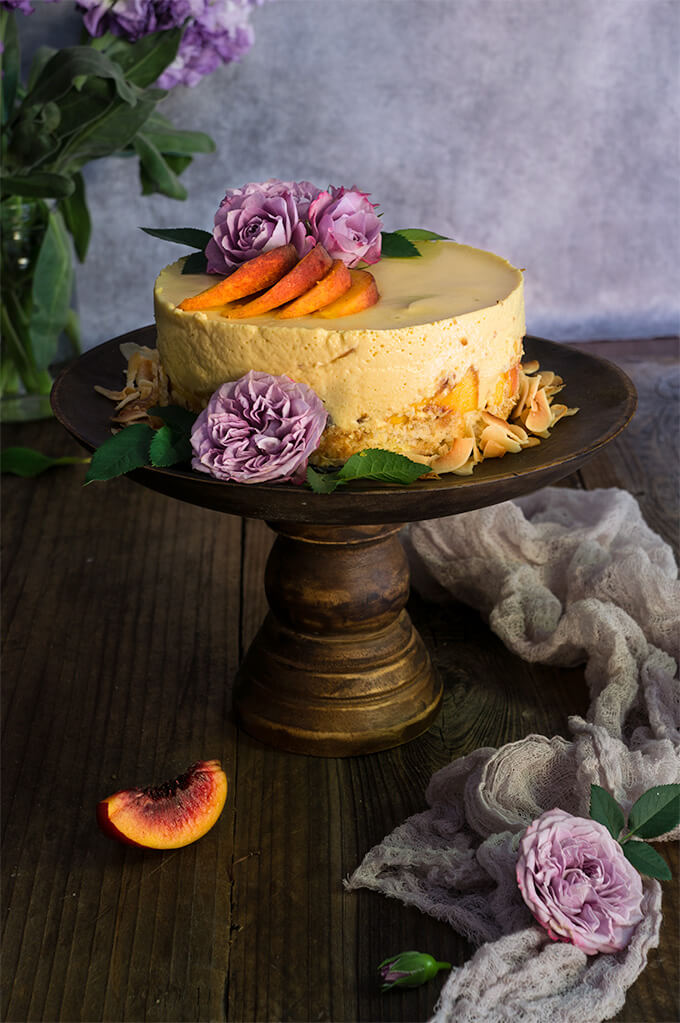 peach almond tea cake for mother on her birthday